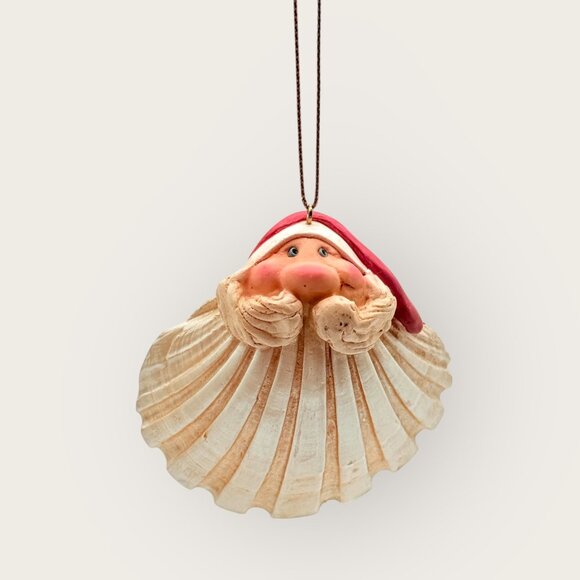 Santa Claus Resin Seashell Christmas Ornament Hanging Decoration - Picture 1 of 2